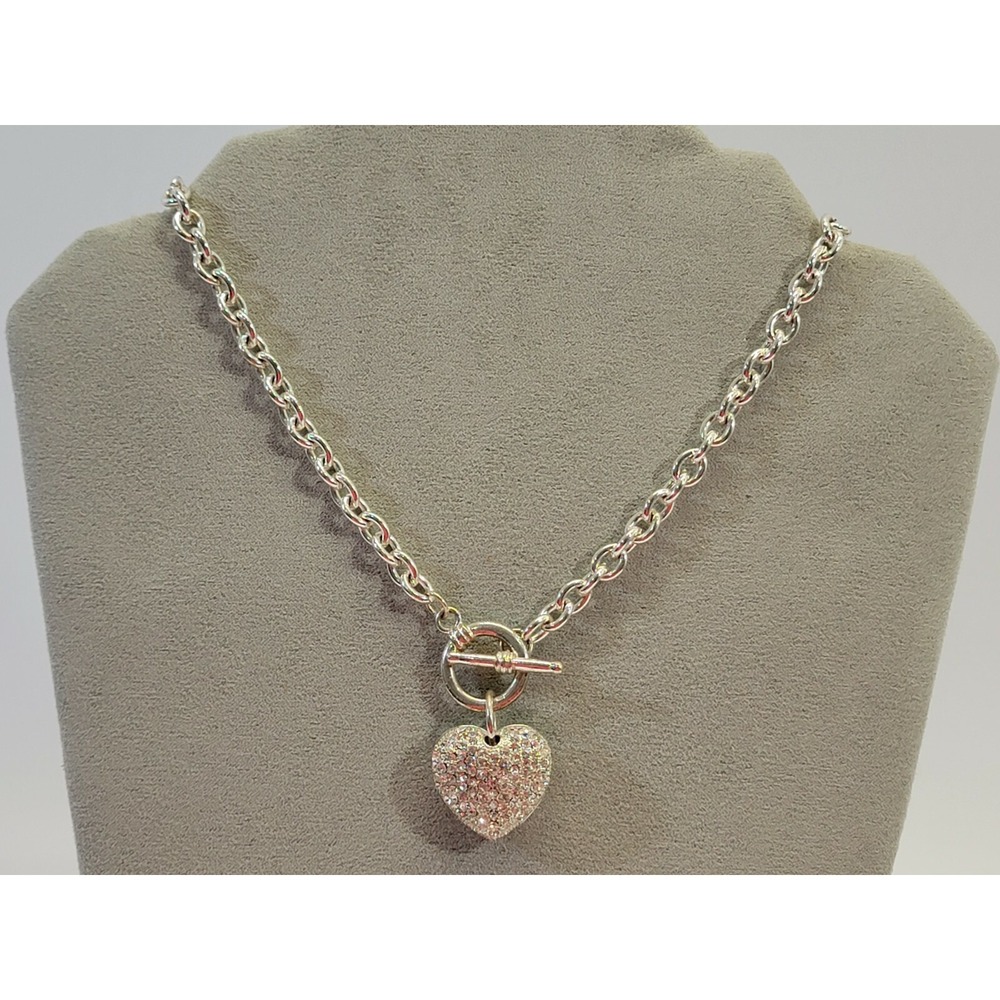 Name Brand Women's Fashion Statement‎ Toggle Necklace Silver Tone Jewelry Chic